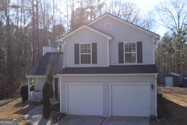 front facade featuring a garage