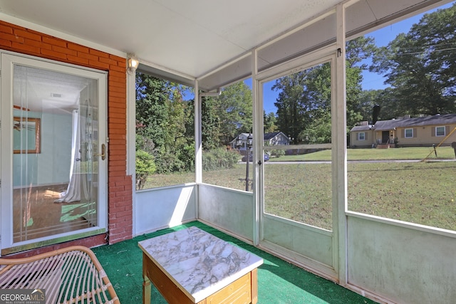 view of sunroom