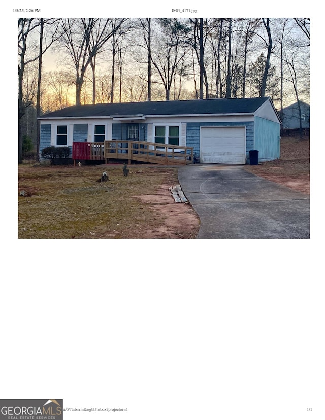 ranch-style house with a garage