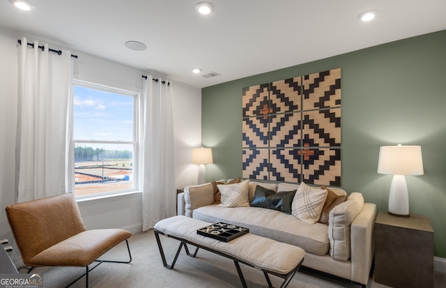 living room with plenty of natural light