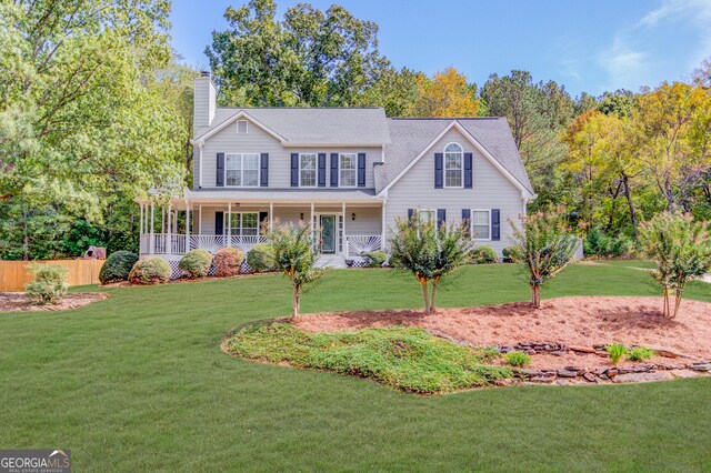 view of front of property featuring covered porch