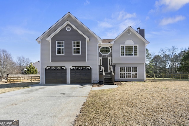 split foyer home with a garage