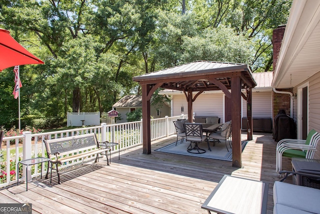 deck with a gazebo