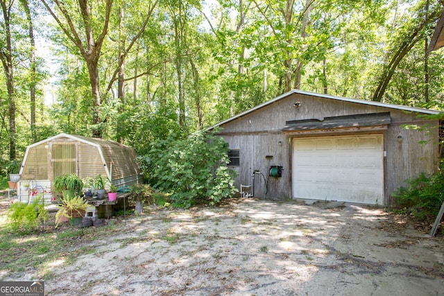 view of garage