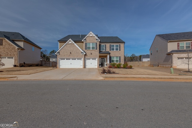 view of front of house with a garage