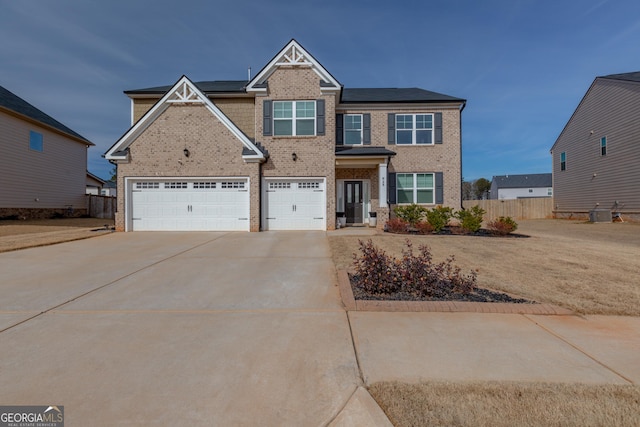 view of front of house with a garage