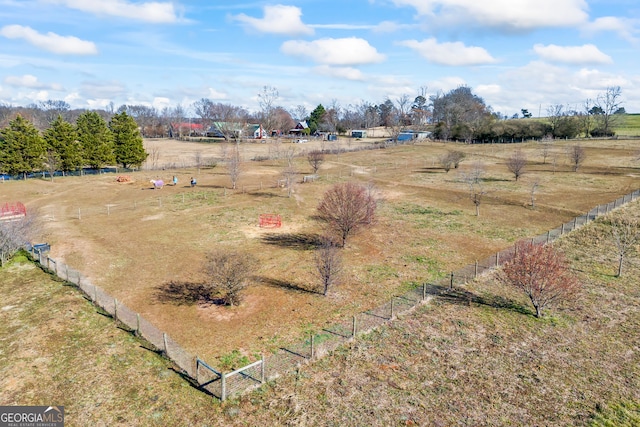 aerial view with a rural view