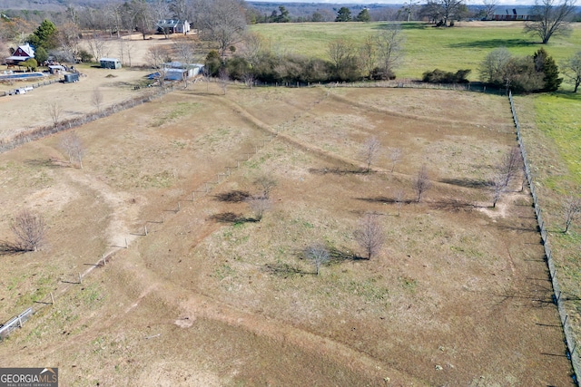 bird's eye view with a rural view