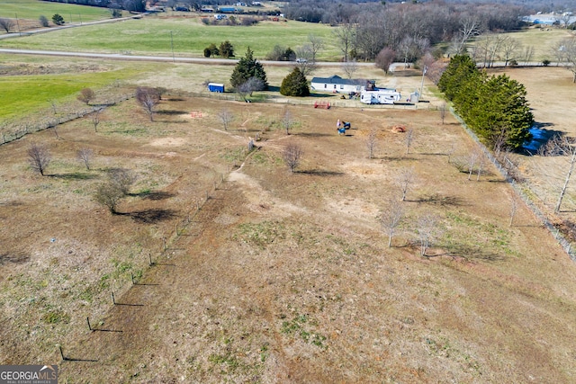 aerial view with a rural view