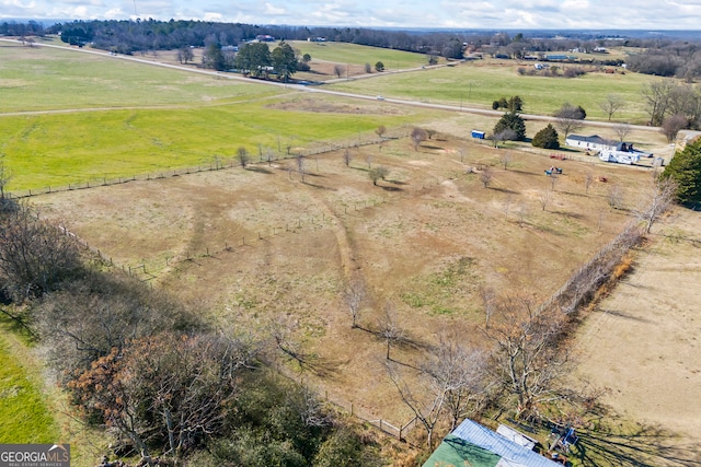 drone / aerial view with a rural view