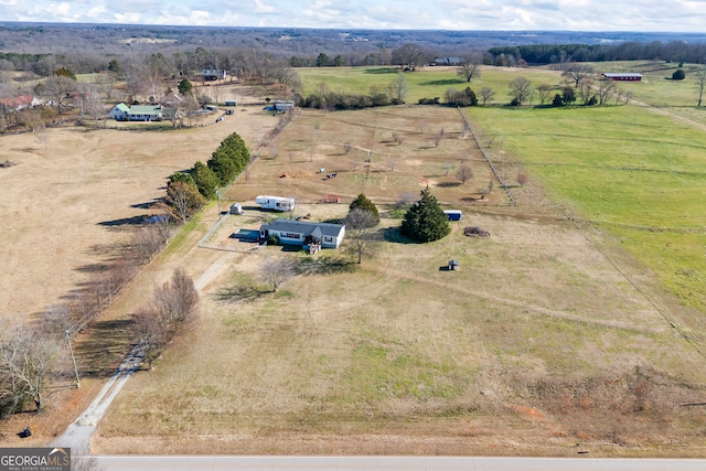 bird's eye view with a rural view