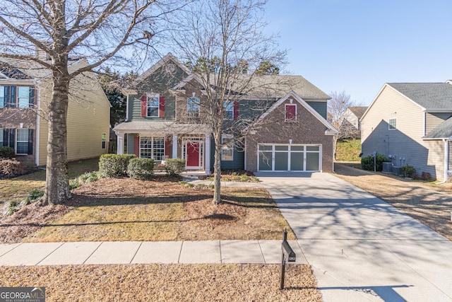 view of front property with a garage