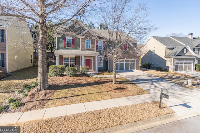 view of front of house featuring a garage