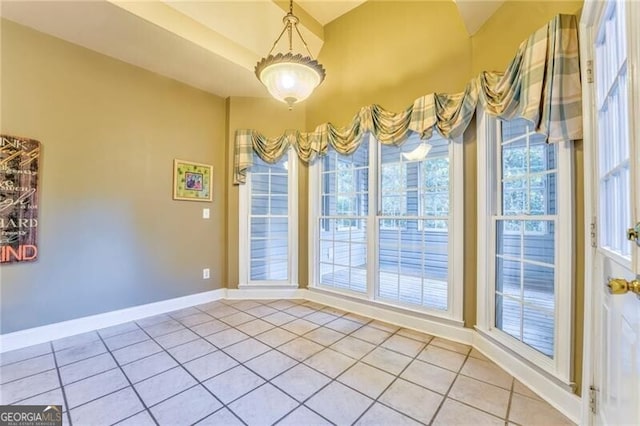 interior space with light tile patterned floors