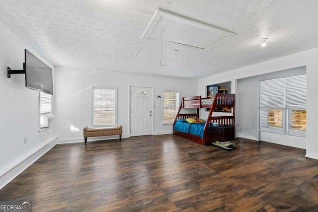 bedroom with a textured ceiling