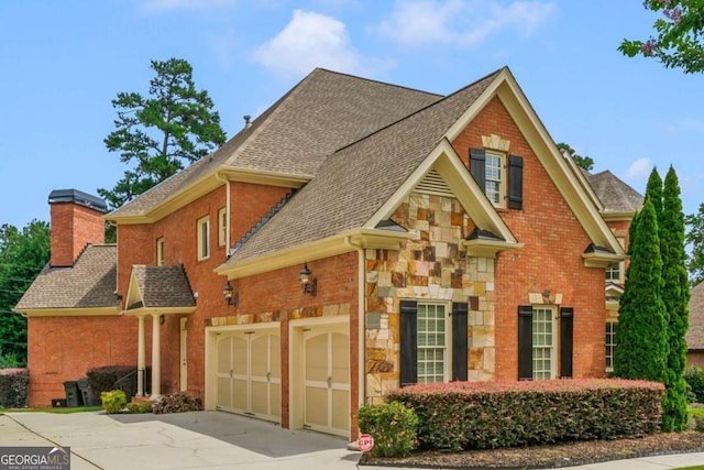 front of property featuring a garage