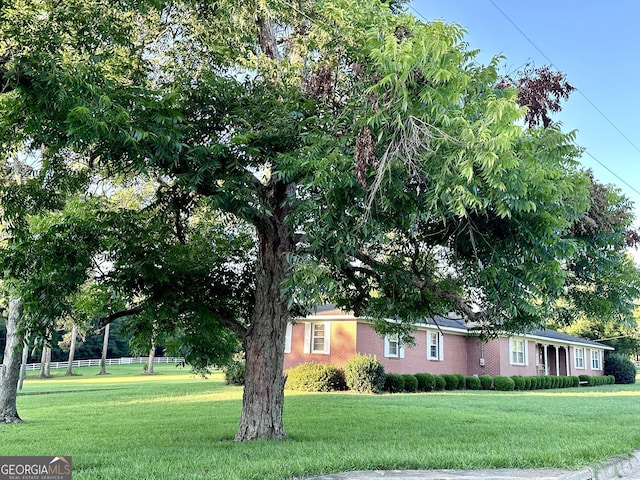 view of front of house with a front yard