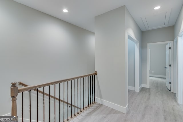 hall featuring light hardwood / wood-style floors