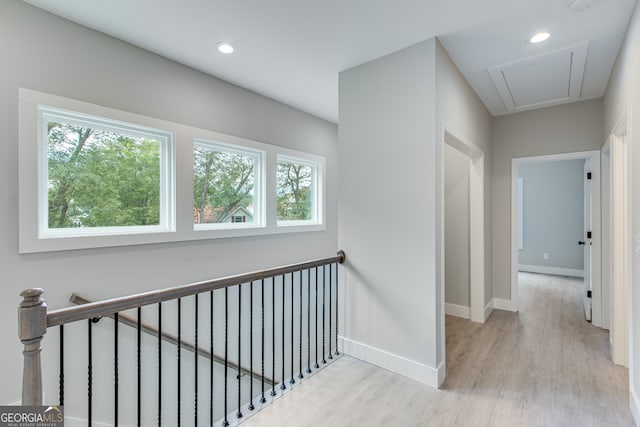 hall featuring light hardwood / wood-style floors