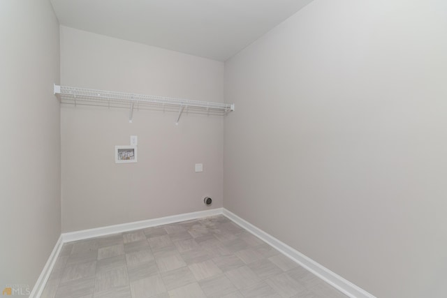 laundry room with electric dryer hookup and washer hookup