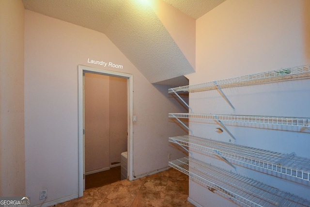 spacious closet with lofted ceiling