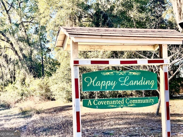 view of community sign