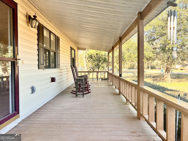 deck with a porch