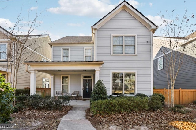 view of front of home with covered porch