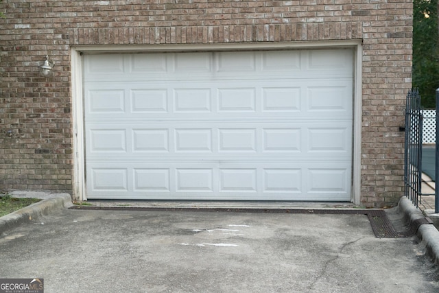 view of garage