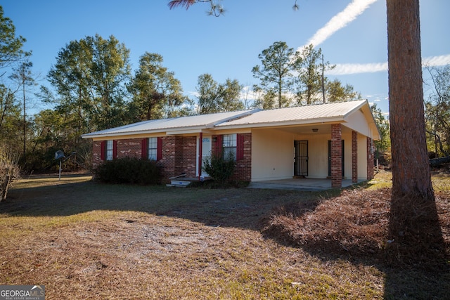 view of single story home