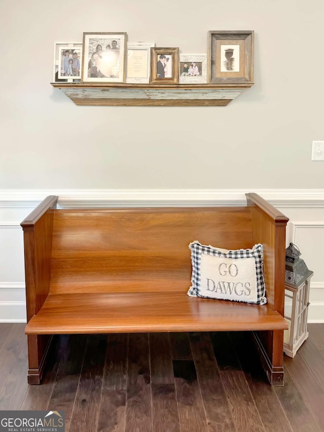 mudroom with hardwood / wood-style flooring