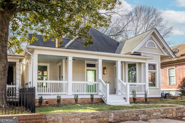 view of front of home with covered porch