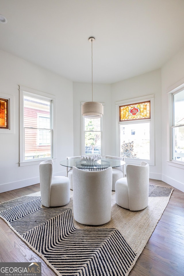 living area featuring dark wood-type flooring and a wealth of natural light