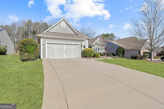 ranch-style home with a front lawn