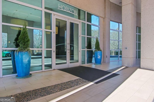 entrance to property with french doors