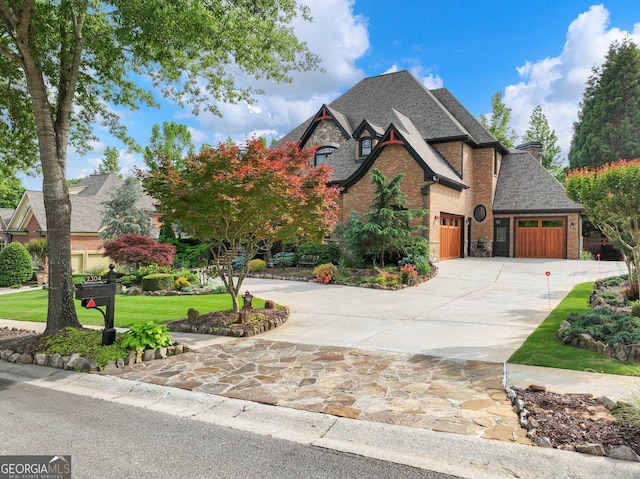 view of front facade with a front lawn