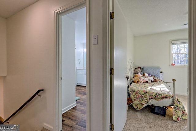 bedroom featuring hardwood / wood-style flooring