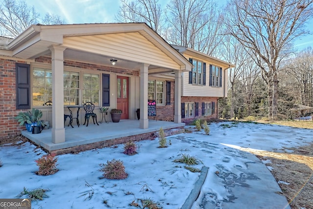 exterior space featuring a porch