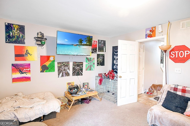 view of carpeted bedroom