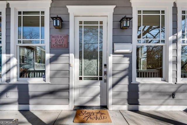 view of doorway to property