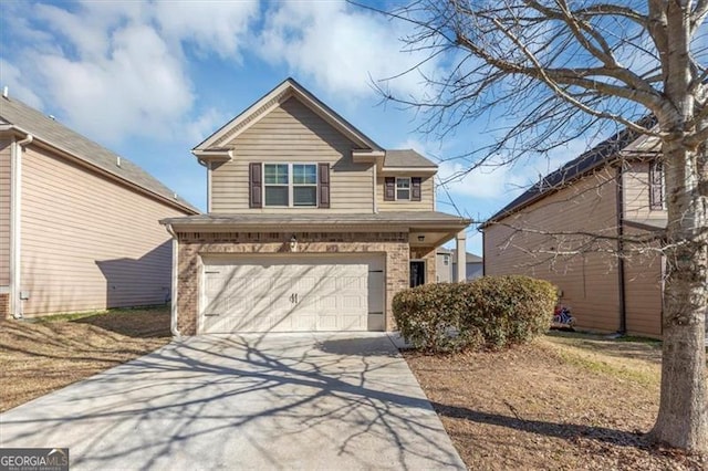 view of property with a garage