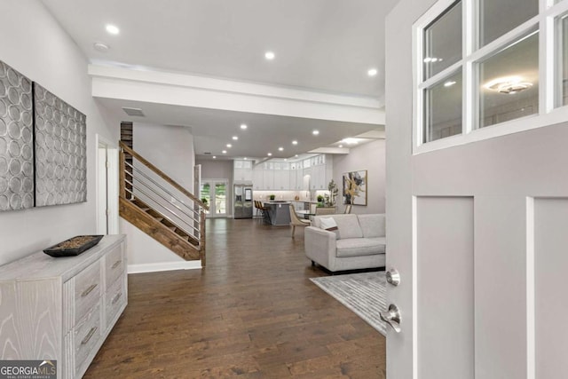 entryway featuring dark hardwood / wood-style flooring