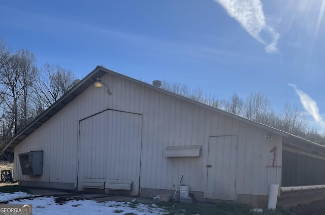 view of snow covered structure