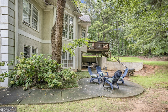 view of patio featuring a wooden deck