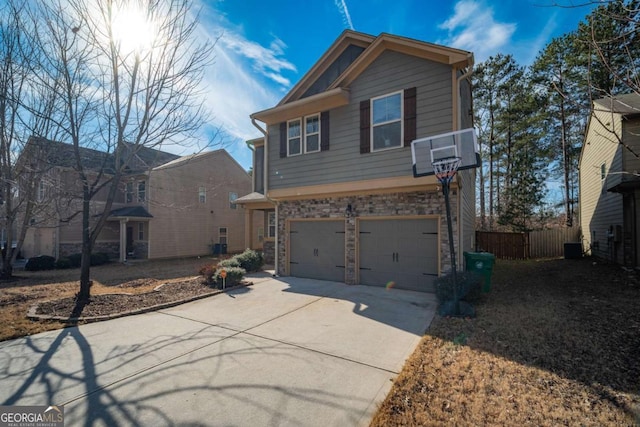 view of property with a garage