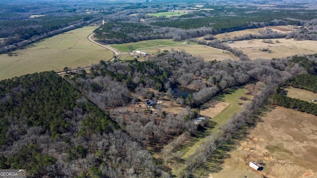 drone / aerial view featuring a rural view