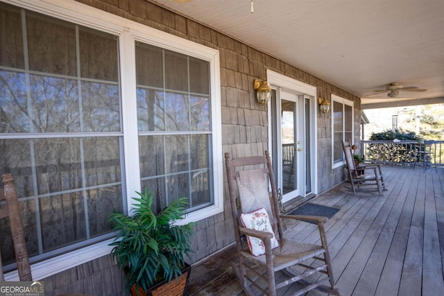 wooden deck with covered porch