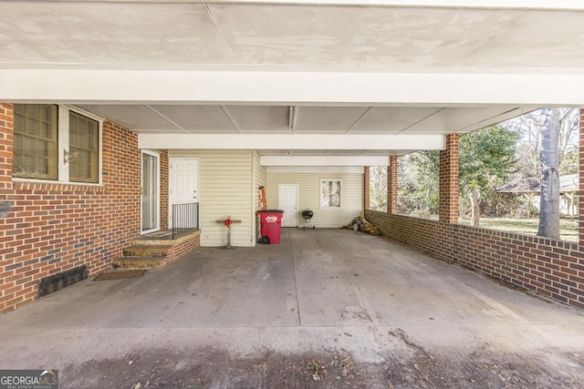 view of patio with a carport