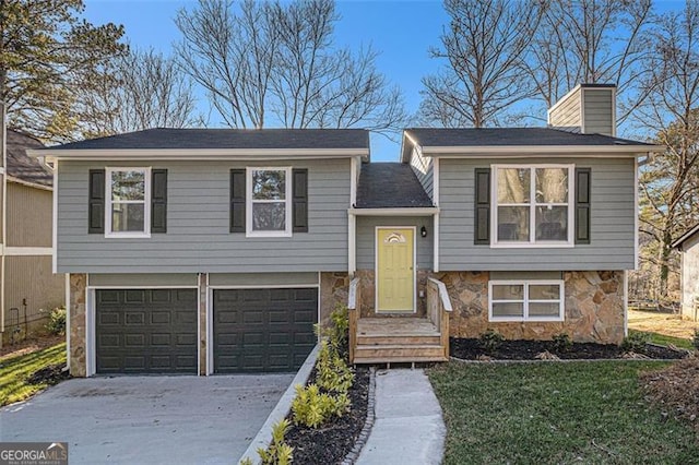 split foyer home with a garage