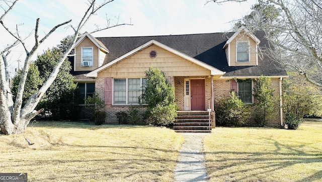 view of front of home with a front yard